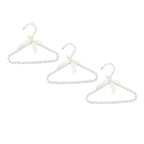 Ciieeo 3pcs Pearl Coat Hanger for Dogs Nonslip Pet Clothes Hanging Rack Adorable Lightweight and Reliable Design for Indoor and Outdoor Use Workmanship for Dog Clothing