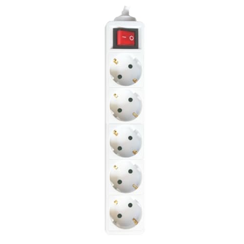 Silver Electronics Regleta Enchufes Ladrón de con Interruptor de Luz Alargador multienchufe 5 Tomas