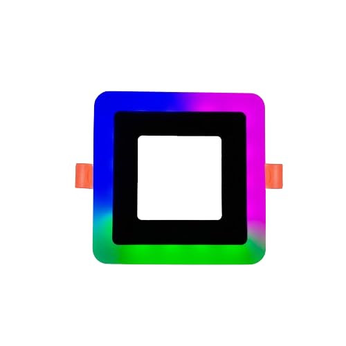 D’Mak™ 6 Watt Square Concealed Dual Multi Color PGB(Pink,Green,Blue) LED Panel Light Cool White Lamp Downlight AC 100-265V Lights with IC Driver (5.00 Watts) (Pack of 01) | 5 watt led Ceiling Light (B078G789T6) Amazon Price History, Amazon Price Tracker