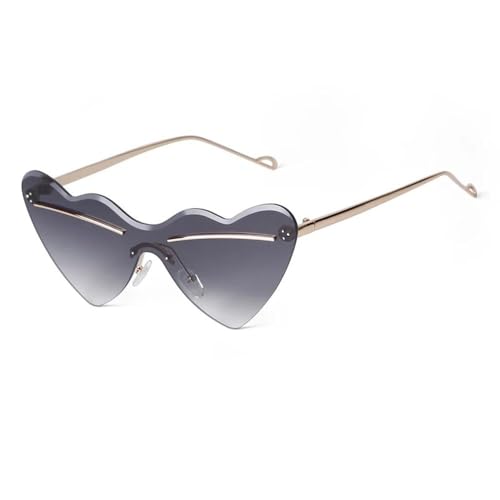 Lunettes de soleil cœur sans monture avec verres dégradés
