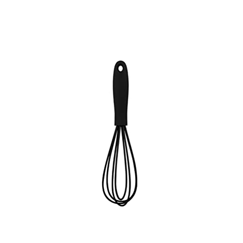 AKUYAO Batidora de mano, Mezclador de huevos manual, Batidor silicona, Mini batidor, Batidor, Batidor pequeño, Batidor pequeño, Batidor, Batir, Espumar y Remover (negro)