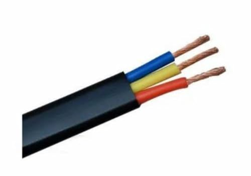 Image of TRIAND 1.5 MM 3 CORE FLAT SUBMERSIBLE CABLE FOR WATER AND OIL FILLED SUBMERSIBLE PUMPS AND MOTORS Premium Grade Copper Wire for Water Pumps, Borewell Motors - (1 MTR RATE)
