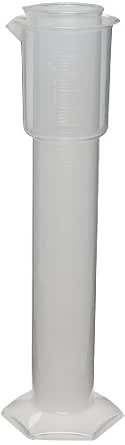 Dynalon 141805 Translucent Polypropylene Hydrometer Jar – 500mL Capacity With Overflow & Graduations