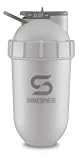SHAKESPHERE Shaker Bottle - 24oz Leak Proof Protein Shaker Bottle for Pre Workout, Smoothie, and Powder Drink Mixes, No-Blade Mixer for Gym, BPA-Free, Easy Clean & Easy to Carry (Pearl White)