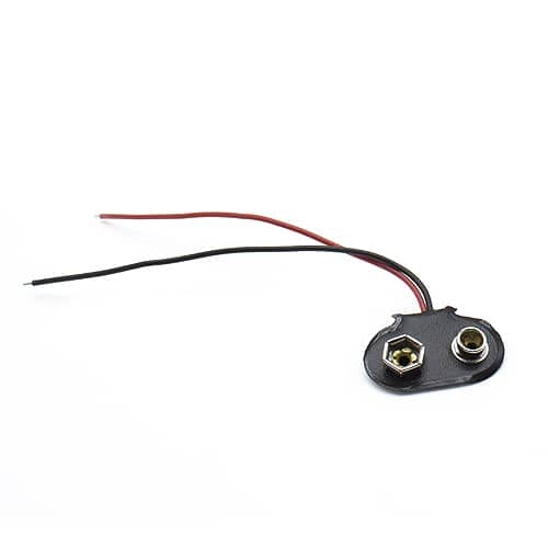 CABLEPELADO Batteriehalter Für 1x 9-V-Block (6LF22, 6F22, 6LR61) – I-Form, Mit 200 Mm Kabel, PVC, Leicht, 9 G, Ideal Für Protoboards & Mobile Geräte