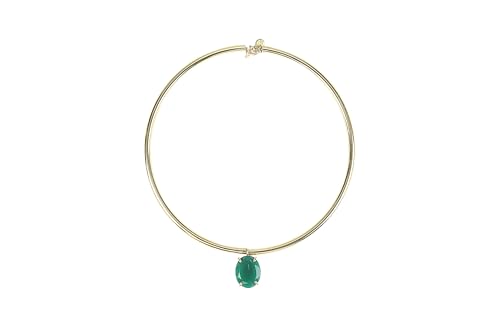 Collier tribal en or 14k avec pendentif onyx vert véritable et design tour de cou pour femme