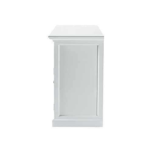 Novasolo Halifax Mahogany Wood Classic Buffet With Glass Doors In White #TOP4