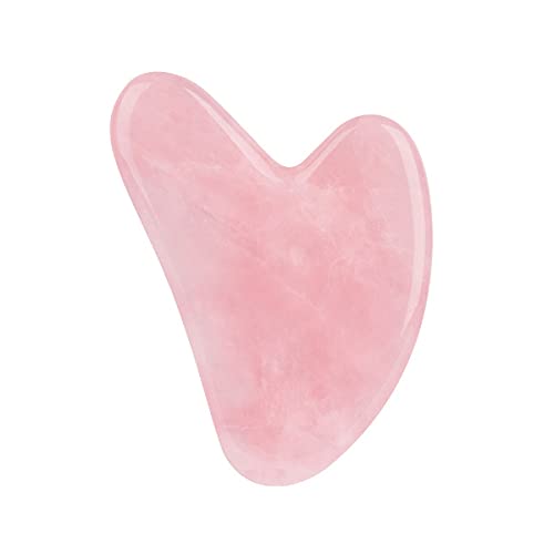 Gua Sha Facial Tool,Gua Sha Stones,Natural Jade Stone Guasha Board for SPA, Gua Sha Scraping Massage Tool on Face, Eye, Neck - Beauty Jade Facial Roller for Slimming Firming (Dark Pink)