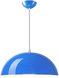 Lámpara de techo con cúpula de metal, industrial, color macarrón, E27, restaurante, bar, lámpara de techo para cocina, isla, comedor, dormitorio, pasillo, sala de estar, lámpara colgante (Color:blue)