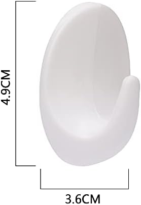 NA 10 Pcs Plastic Wall Hooks Multi Purpose Oval Wall Hanger Hooks White Self Adhesive Hooks for Kitchen Bathroom Office Closet (ZINIANGOU1)