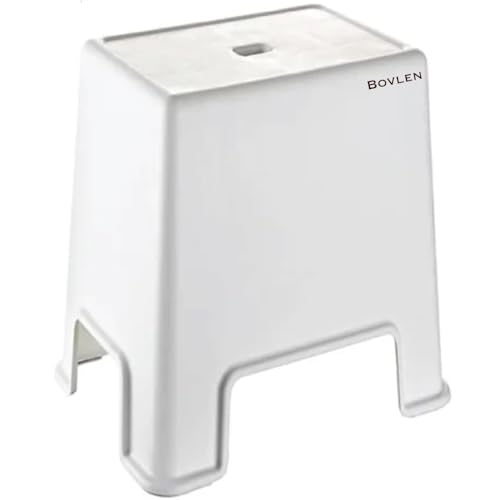Büyük Boy Kaymaz Banyo Taburesi, 150 kg Taşıma Kapasiteli, Çocuk ve Basamak Taburesi, 1. Sınıf Sert Plastik, 45 x 40 x 24 cm