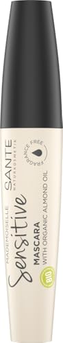 SANTE Naturkosmetik Mademoiselle Sensitive Mascara 01 Black, Schwarze Wimperntusche, Volumen & Länge, parfümfrei, Für empfindliche & sensible Augen, Vegan, 12ml