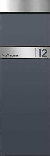 Frabox® Standbriefkasten LENS anthrazitgrau RAL 7016 & Edelstahl -...