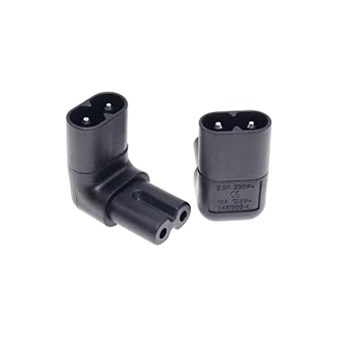 SHAFI® C7 to C8 Right Angle Adapter for Figure 8 Power Lead - 90-Degree IEC Socket - Male to Female - Up Down IEC320-C7 to C8 Adapter - TV Power Cable Adapter for Samsung LG Sony PS5 Xbox Series X Cover