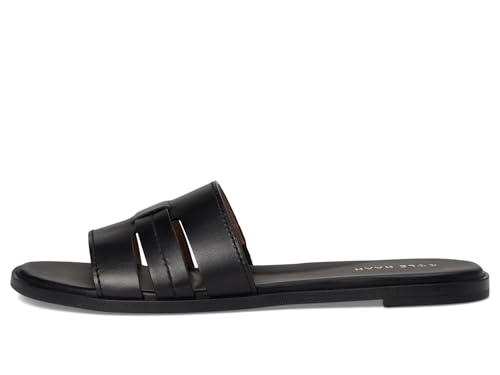 Cole Haan Cole Haan Women's Flynn Slotted Slides, Black Leather, 10-B US