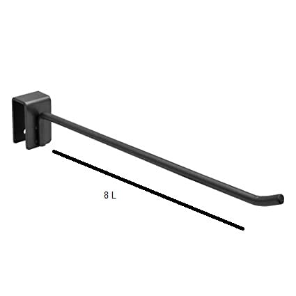 Peg Hook Di Simo Hangrail in Silver Powder Coated Finish 8 Inch - Pack of 10