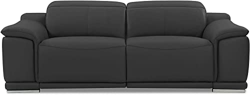 Sillón reclinable piel italiano Gris miniatura 6