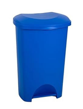 Addis 50 Litre Recycling Commercial Utility Waste Trash Pedal Bin, All Blue Colour