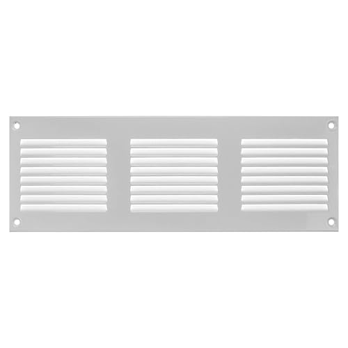 Vent Systems Cubiertas para rejilla de ventilación de 30 x 10 cm, color blanco, rejilla de retorno de aire de metal con protección integrada contra plagas