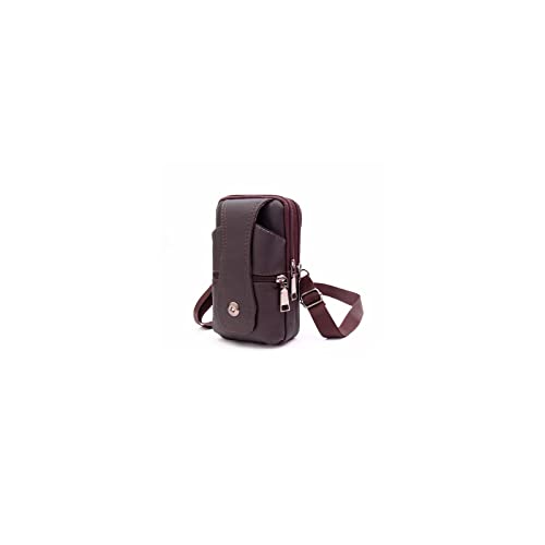 Women's Wallets Messenger Bag Shoulder Bag Small Messenger Bag Leather Bag Mobile Phone Bag Casual Business Waist Bag(Brown)