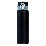 水筒 500ml 保温 保冷 真空断熱 魔法瓶 超軽量 ワンタッチボトル マグボトル 広口 洗いやすい 分解して洗える 傷つきにくい マットブラック 白湯 アトラス AOW-501MBK