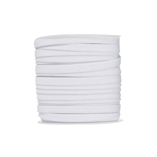 YELARXI Double Fold Bias Tape for Sewing, Quilt Binding Cotton Bias Tape Double Fold 1/4 Inch 25 Yards Fit for Hemming Seaming DIY Crafts Piping - (Bright White)