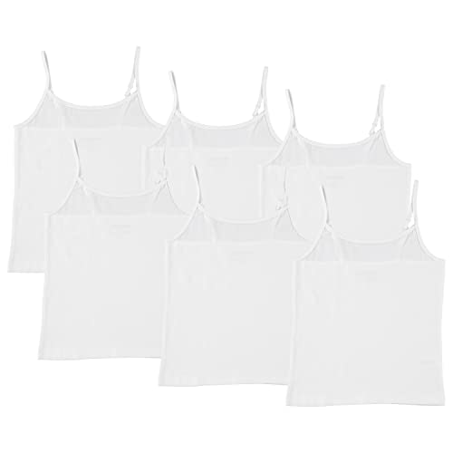 Image of Pink Angel 6-Pack Girls' Undershirts, Tanks & Camisoles with Adjustable Straps, White, Size 4 /5