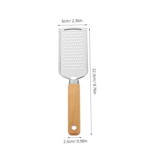 Set 2 piezas rallador de queso acero inoxidable con mango de madera miniatura 2