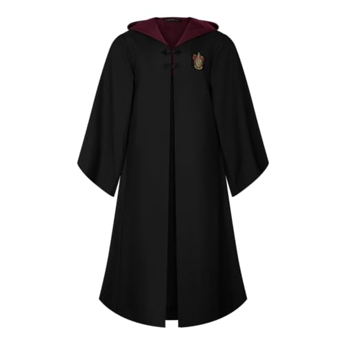 Harry Potter Adults Gryffindor Robe Official Hogwarts House Costume with Embroidered Crest Scarlet Lining & Wand Pocket XL/XXL