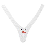 SOIMISS Herren Sexy Borat Schneemann Mankini Tanga Weihnachten Unterwäsche Slip Y Rücken Badeanzug Badehose Bodysuit String Kostüm Cosplay für Männer Ehemann Freund Weihnachtsgeschenke