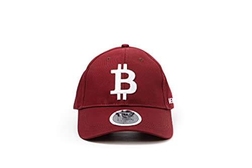 Merch IX Crypto Cap Collection Embroidered Logo (Bitcoin Hat, Multiple Styles) (Burgundy)