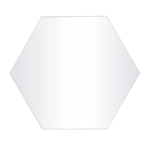 Deco 79 Wood Hexagon Wall Mirror, 40' x 2' x 35', White