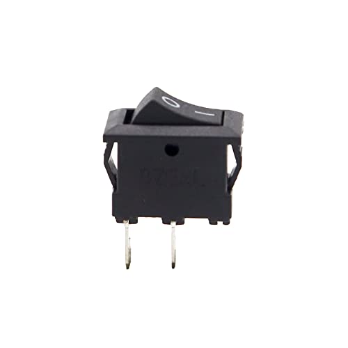 Image of Electronic spices Small Mini Boat Snap-in 2-Pin Plastic On /Off Rocker Switch Button (100psc) (BLACK)
