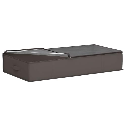 Boîte de rangement en tissu robuste avec double fermeture éclair et poignées