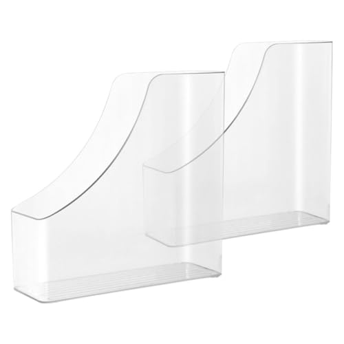 JOYOFREELY 2piezas Organizador de Documentos Transparente para Escritorio Soporte Vertical para Archivos Cajas Archivadoras para Papeles y Revistas Organizador de Oficina Compacto