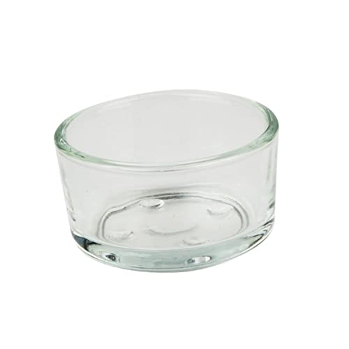 Mikikit 4pcs Pet Reptile Feeder Bowls Durable Transparent Glass Water and Food Cups for Lizards Turtles and Crickets Convenient Feeding Supplies for Reptiles