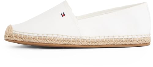 Tommy Hilfiger Damen Espadrilles Flag Canvas mit Logo, Weiß (Ecru), 38