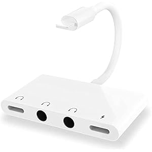 Ligtning hoofdtelefoonadapter voor iPhone, Ligtning naar 3,5 mm jackstekker, adapter voor hoofdtelefoon, splitter en…