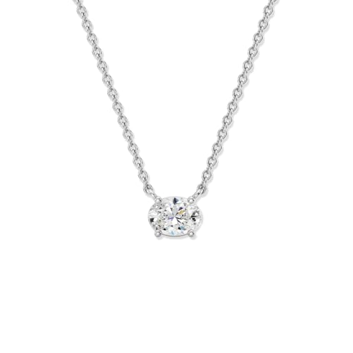 GILDED 1/2 CTTW Lab-Grown Diamond Solitaire Pendant, Sterling Silver, 18