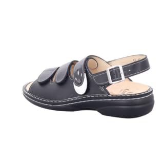 Finn Comfort Womens Saloniki 2557 Black/Jasmin Leather Sandals 39 EU3