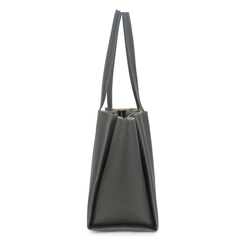 Image of Pure Vegan Leather Tote Bag for Women, Fully Embossed, Handbag, Shoulder Bag, Black