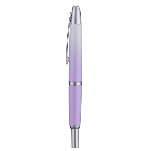 Image of Jinhao 10 Press Fountain Pen with Box, Gradient Light Purple Retractable Medium Nib with Ink Converter Set (Silver Clip)