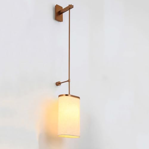 JNPGVTCD Aplique de Pared de Tela, lámpara de Noche para Interiores, Estilo Vintage Industrial, con cableado, Estilo Bohemio, para Dormitorio, Lino, Lectura, Sala de Estar y Comedo
