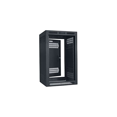 Lowell LER-1822 LER Series Enclosed AV Rack 18U x 22 D with Rear Door; Welded Top and Sides with Vents; Open Front; 1-Pair Fully Adjustable Rails Tapped 10-32; 500 Lbs Capacity