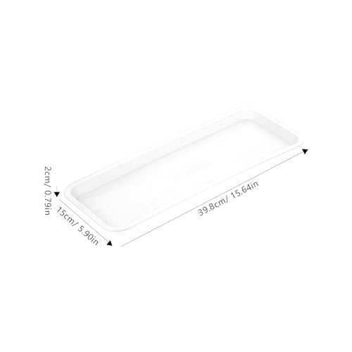 Plateau rectangulaire plastique blanc pour pot de fleurs réutilisable