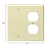 Leviton 2-Gang 1-Duplex 1-Blank Device Combination Wallplate, Standard Size, Thermoset, Box Mount, 86008, Ivory