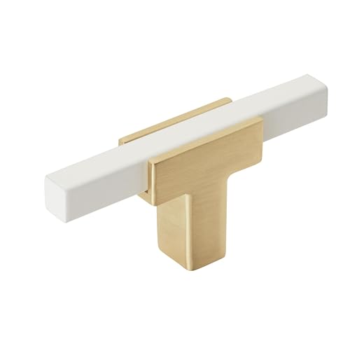 Amerock Urbanite Brushed Gold And White Cabinet Knob