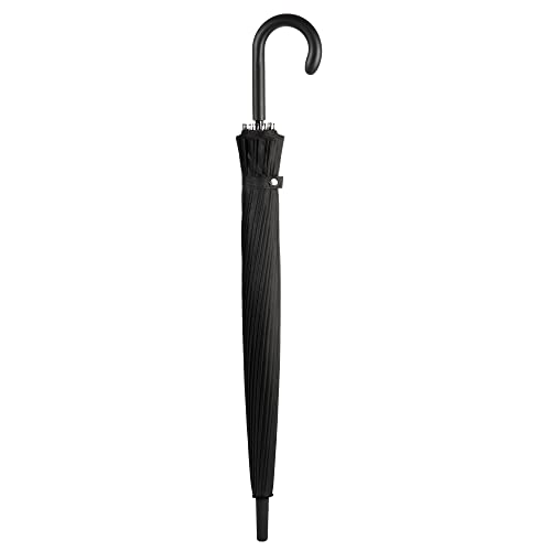 totes Large Eco Auto-Open 24 Rib Stick Umbrella with a Classic J Hook Curved Handle