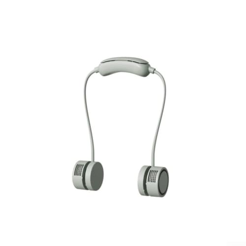 Ventilador de cuello portátil blanco con rotación de 360 grados ajustable 3