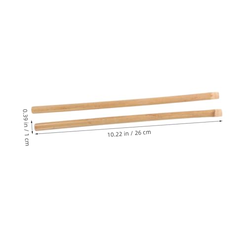 1 par de baquetas para batería, ideal para jazz, marcha y práctica, construcción sólida de bambú, color beige miniatura 2